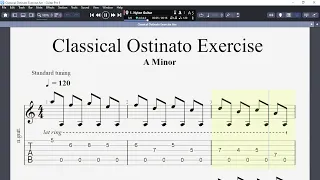 Classical Guitar Ostinato Exercise In A Minor