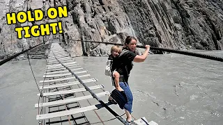 CROSSING PAKISTAN'S DEADLIEST BRIDGE 🇵🇰 | Riding the Hussaini Suspension Bridge Zipline!