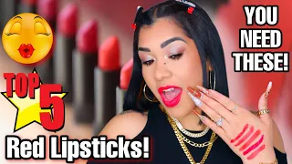 TOP 5 BEST RED LIPSTICKS | favorite red lipsticks for the holiday 2021