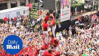 Human castle collapses during La Mercè Festival in Barcelona