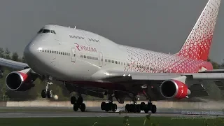 Two Boeing 747s of Rossiya are landing at Saint Petersburg airport, LED.