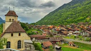 Ringgenberg, Switzerland walking tour 4K - Charming Swiss village on the lake Brienz