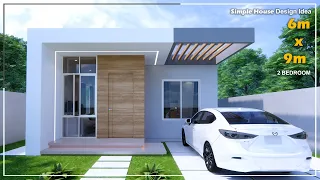 Small House design idea |  6m x 9m (54sqm) with 2Bedroom