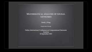 Mathematical analysis of neural networks - Emily King