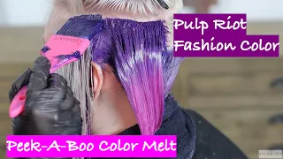 Pulp Riot Fashion Color | Graduated bob | Peek-a-boo Color melt | Pops of Color | Salon 124 Group