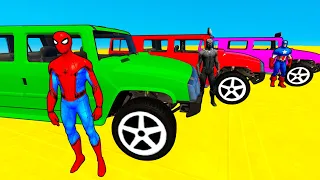 Spiderman Rescue Hummer Cars & Superheroes Vehicle Transportation - GTA 5 Mods