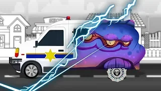 Good and Evil | Police Van | Haunted Cars Cartoon