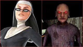 Evil Nun 2 vs Granny Chapter Two Horror Gameplay Bad Endings Collection of top scary game