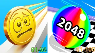 Coin Rush VS Ball Run 2048 Android iOS Gameplay (Level 91-95 VS Level 81-100)