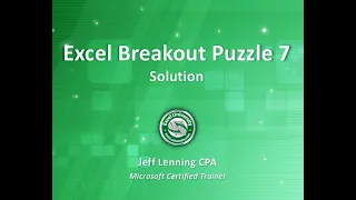 Excel Breakout Puzzle 7 Solution