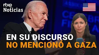 EE.UU.: BIDEN bromea sobre EDAD de TRUMP y OMITE GAZA en sus PALABRAS ante los CORRESPONSALES | RTVE