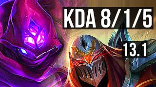 MALZAHAR vs ZED (MID) | 8/1/5, 1.4M mastery, 500+ games, Godlike | EUW Diamond | 13.1