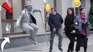 Human Statue Prank | Awesome Reaction  - #Floating#Human#Statue#Prank - (Comedyforlaugh ).