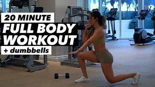 20 MIN FULL BODY DUMBBELL WORKOUT - Build Muscle & Burn Fat - Strength Training