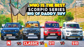 Scorpio N Vs Classic Vs S11 Vs S10🔥 WHO IS THE REAL BIG DADDY OF SUV😱 GTA 5 MODS!