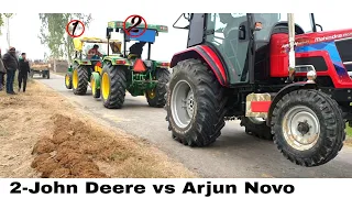 2 John Deere vs Arjun Novo friendly tractor tochan video by Nishu Deshwal