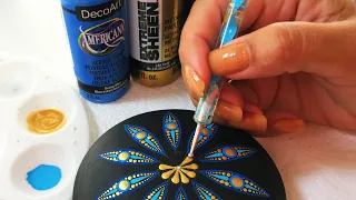 How to Mandala Art Dot Painting Stones / Rocks Tutorial Artist Hand Painted Stone Mandalas 曼荼羅 マンダラ