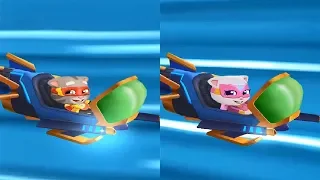 Talking Tom Hero Dash NEW UPDATE Christmas 2019 -SUPER Angela VS  SUPER TOM  - FLY THE LASER SHIP