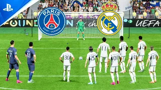 FC 24 | Ronaldo Messi vs Neymar Mbappe Haaland Vinicius | PSG vs Real Madrid | Penalty Shootout PS5