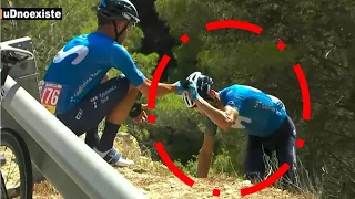 Terrible caída de Alejandro Valverde en la etapa 7 de la Vuelta a España 2021