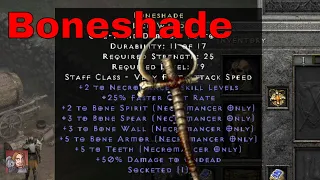 D2R Unique Items - Boneshade (Lich Wand)