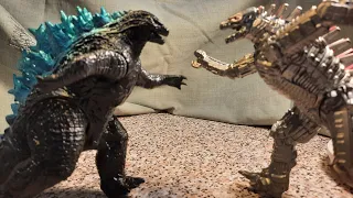 Mechagodzilla 2021 vs Godzilla 2021 stop motion battle