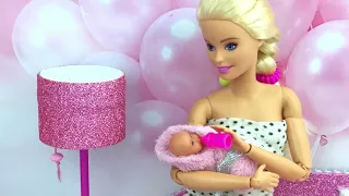 DIY Miniature Dollhouse #33 ❤️ Barbie Nursery Room (Baby bed, Barbie sofa) Play Dolls