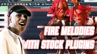 HOW TO MAKE FIRE MELODIES WITH STOCK PLUGINS 😍 (FL STUDIO BEGINNER TUTORIALS)