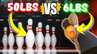 Worlds Heaviest Pins Vs Lightest Bowling Ball!
