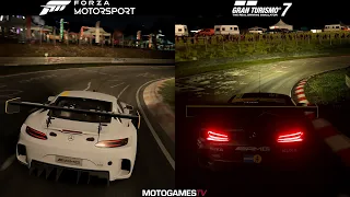 Forza Motorsport (2023) vs Gran Turismo 7 - Nordschleife Night Comparison (Mercedes-AMG GT3)