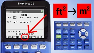 TI 84 Plus CE Converting Areas. How to Convert Square Feet to Square Meters