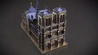 All metal Notre-Dame De Paris micro diorama. Without gluing and soldering.