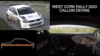 West Cork Rally 2023 - (VW Polo GTI R5) Callum Devine IN-CAR *flat out*