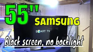 Samsung 55 inch Smart TV has sound but no picture. Samsung model Un55h6203AF Television repair.