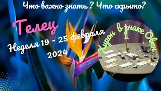 ТЕЛЕЦ♉НЕДЕЛЯ 19 - 25 ФЕВРАЛЯ 2024🌈ЧТО ВАЖНО ЗНАТЬ? ЧТО СКРЫТО?✔️ГОРОСКОП ТАРО Ispirazione