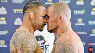 LEONARD GARCIA AND JOE ELMORE GET INTENSE AT WEIGH IN! GET IN EACH OTHERS FACE AHEAD OF FIGHT!