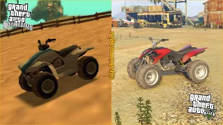 GTA San Andreas vs GTA 5 (Quad Bike Comparison)