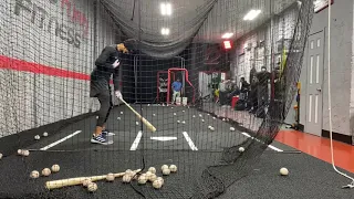 Quentin Holmes  working the  Barry Bonds drill