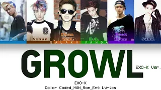 EXO-K (엑소케이) - 'Growl (으르렁)'Lyrics [Han/Rom/Eng] Color Coded