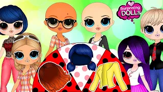 Miraculous Ladybug: Clothes Switch Up and Wigs - DIY Paper Dolls & Crafts