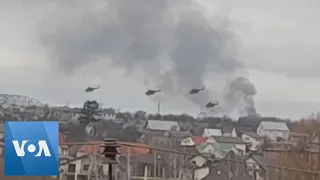 Military Helicopters Seen Flying Over Ukraine Capital