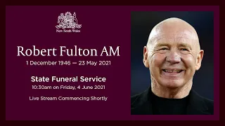 10:30am State Funeral for the late Bob Fulton AM at St Mary's Cathedral, Sydney - 4th June 2021