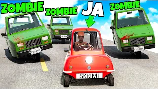 ❄️ HORDA ZOMBIE GONI NAJMNIEJSZY SAMOCHÓD NA ŚWIECIE!? | BeamNG Drive  |