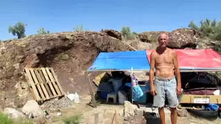 OLD MAN BUGGING OUT IN THE ARIZONA DESERT