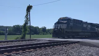 Short and fast NS Intermodal heading westbound through Bretz Ln, Duncannon PA