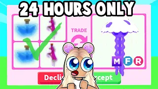 Trading from POTIONS to MEGA JELLYFISH in 24 HOURS! (Adopt Me)