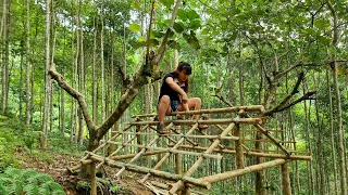 Build survival shelters, build bamboo houses, Wild forest beauty
