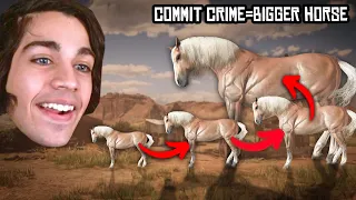 Every time I commit a crime my horse gets bigger in Red Dead Redemption 2