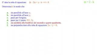 Dato il fascio di rette (k-2)x+y-k+4=0 determinare k in modo che siano soddisfatte le condizioni