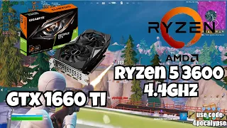 Fortnite GeForce GTX 1660 ti + AMD Ryzen 5 3600 Competitive  Benchmark Performance mode all low *new